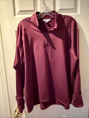 60 - Athleta Maroon Quarter-Zip Performance Pullover